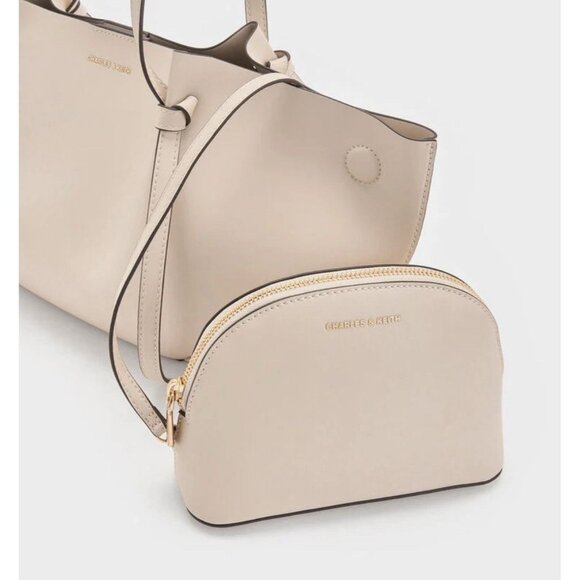 NEW Charles & Keith Calla Tote Bag - Toffee - Picture 2 of 12